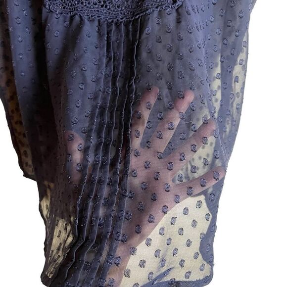 3 for $30! Anthropologie Daniel Rainn navy sheer blouse - Picture 7 of 9